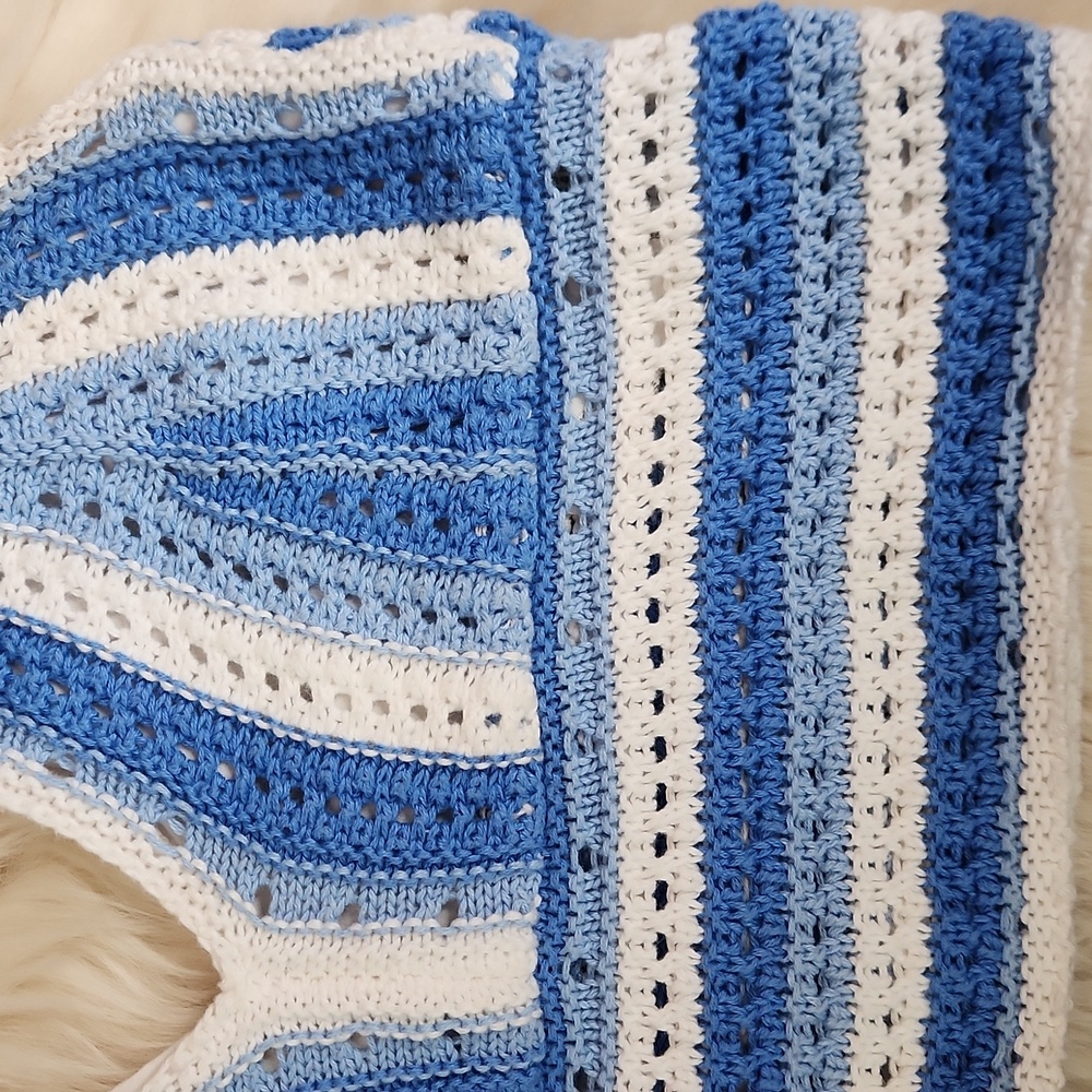 Hollister Crochet Blue Striped Halter Top - Picture 2 of 4